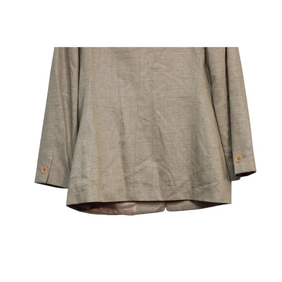 Zanella Blazer Size 12 Beige Linen Silk Wool Minimalist Career Business Italian - Picture 8 of 10